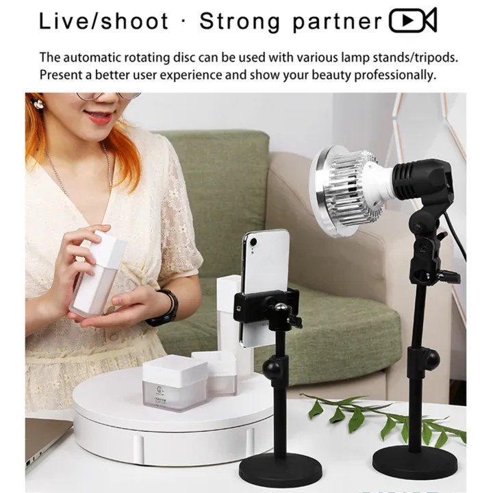 (NEW)%2042cm%20Electric%20Rotating%20Display%20Stand%20Video%20Shooting%20Props%20Turntable,%20Load:%20100kg,%20Plug-in%20Power,%20US%20Plug%20-%20Image%204