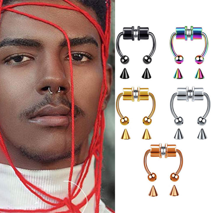 Piercing Stud Men With Nose Hoops New Punk Piercing Nose Ring For