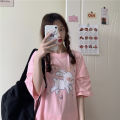 2024 New Summer Pink Half Sleeve ins Super Popular Top Women's Loose Korean Style Student Short Sleeve T T-shirt. 