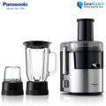 Panasonic MJ-DJ31 3-in-1 Juicer Extractor, Blender, and Grinder with Durable Metal Spinner.