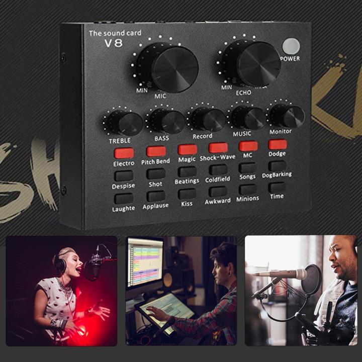 V8%20Multifunctional%20Live%20Sound%20Card%20USB%20Audio%20Interface%20Intelligent%20Volume%20Adjustable%20Audio%20Mixer%20Sound%20Card%20for%20Recording%20Hosting%20Speech%20-%20Image%203