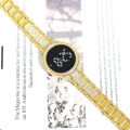 Golden - Women's Plush Digital Round Watch. 