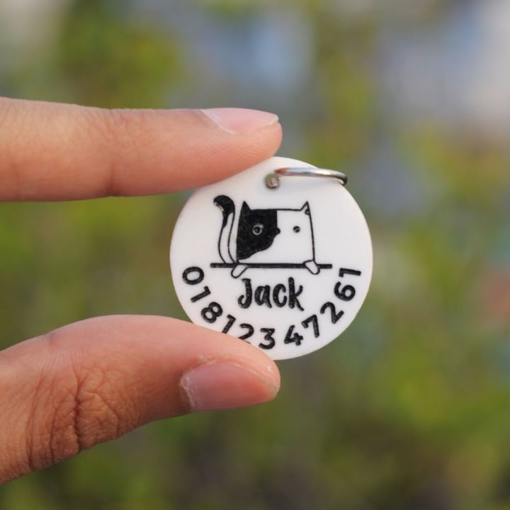 Customizable cat name tag