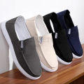 FASHION 2024 Black Blue Grey And Cream Color Casual Canvas Sneakers Shoes For Men New Trendy And Lightweight Casual Loafer Shoes For Man. 