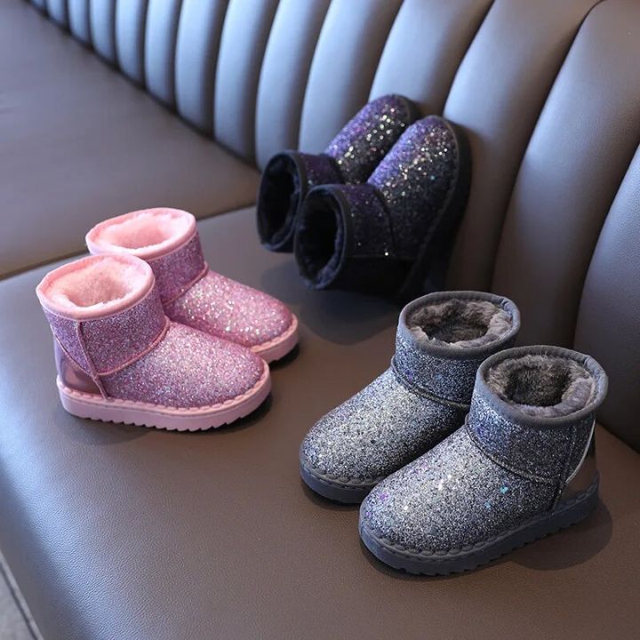 Kids Snow Boots Children Toddler Winter Warm Fashion Princess Shoes  Non-Slip Flat Boys Girls Baby Lovely Shoes Ankle Boots