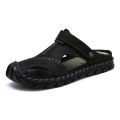 Sandals Men Leather Luxury Summer Beach Classic Hollow Breathable Soft Comfortable Slippers High Quality Big Size Roman Shoes. 
