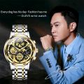Olevs 9947 luxury fashion stainless steel imported waterproof chronograph active wrist-watch for men.
