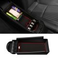 Car Center Console Armrest Storage Box Organizer Tray Black.