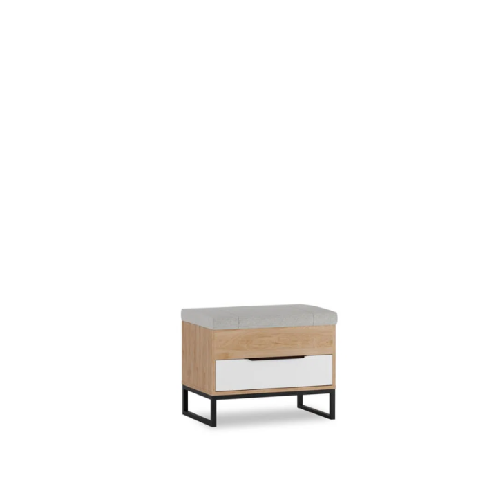 Storage Bench Shoe Rack with Side Seater & Drawer – Multipurpose Cabinet Stool for Entryway
