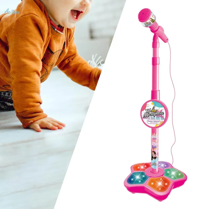 Music%20Sing%20Microphone%20Toy%20with%20Flashing%20Stage%20Lights%20Kids%20Microphone%20and%20Stand%20Girls%20Age%203+%20-%20Image%203