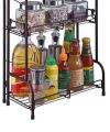 Metal Stand Multi-Use Foldable With 3 Level Multi Function Storage Rack.