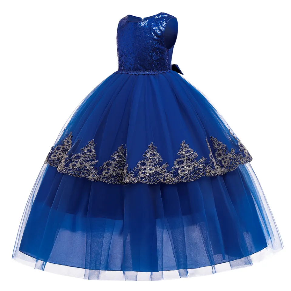 strapless open back dress Party Dress for Girls | Faye Lime Embroidered Tiered Dress main image 0