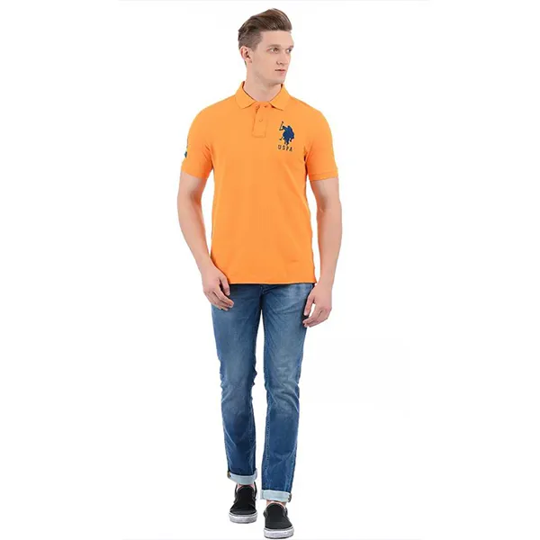 Cotton%20Polo%20T-Shirt%20for%20Men%20-%20Orange%20-%20Image%206