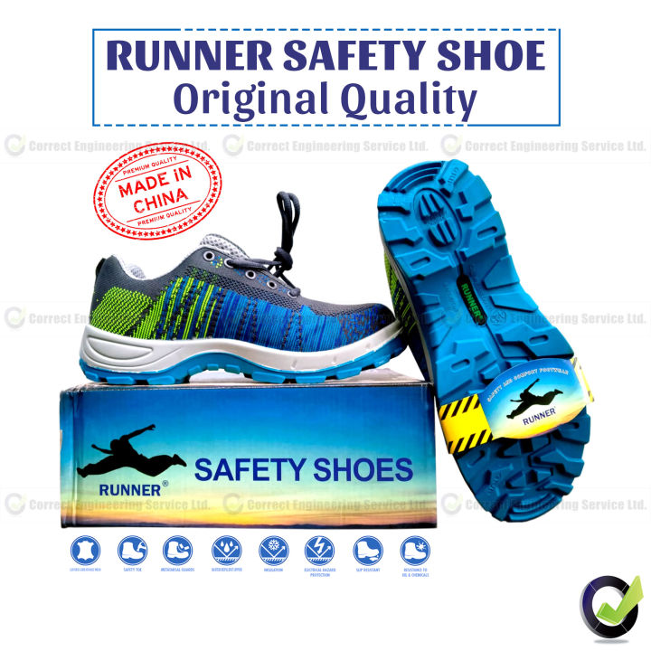 Runner Safety Shoe Best quality for Bikers, Construction & Industrial Work, Steel inside Sole & Steel Alloy cap in Toe for Heavy Safety & Slip Resistant Sole