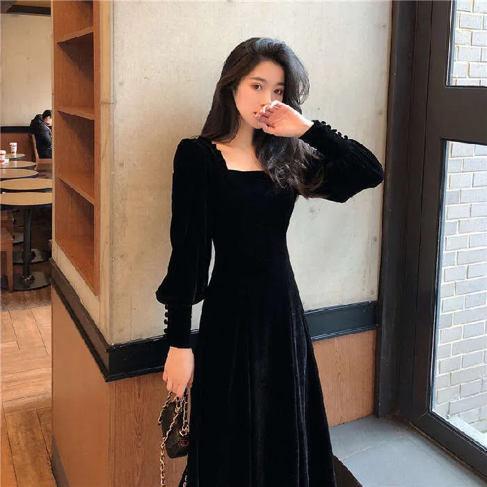 Square%20collar%20mid%20to%20length%20long%20sleeved%20velvet%20dress%20for%20women%20in%20autumn%20winter%20Korean%20version%20new%20slim%20fit%20and%20slimming%20design%20sense%20-%20Image%206