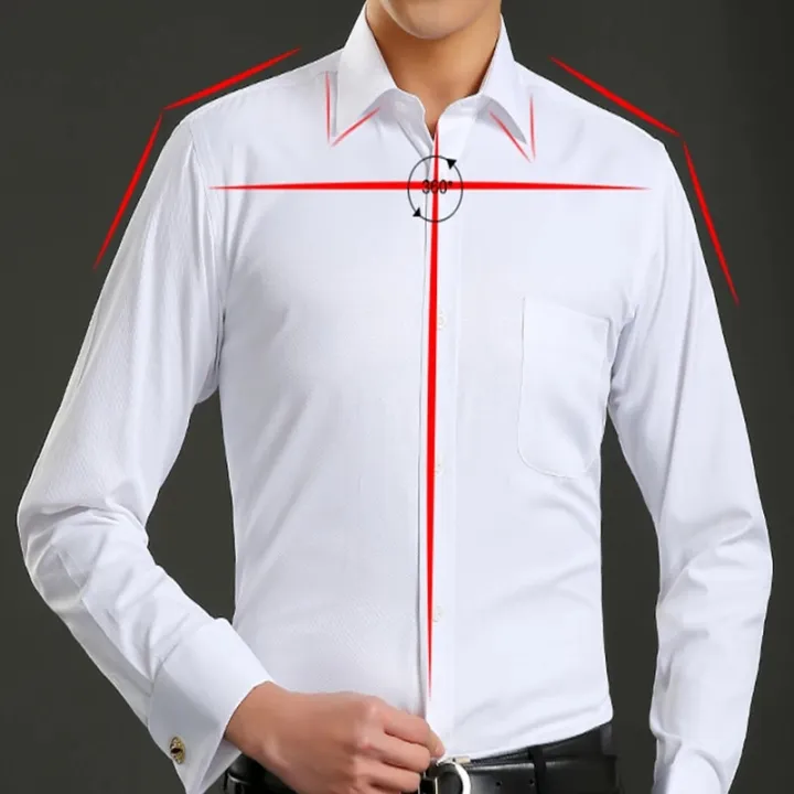 Solid%20Mens%20Classic%20French%20Cuffs%20Dress%20Shirt%20Long%20Sleeve%20Covered%20Placket%20Formal%20Business%20Standard-fit%20Design%20Wedding%20White%20Shirts%20-%20Image%202