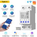 63A WIFI Smart Switch TUYA Energy Meter Kwh Metering Circuit Breaker Timer with voltage current. 