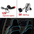 1M/2M/3M/5M Car Interior Lighting Decorative Lamp EL Wiring Neon Strip Auto DIY Flexible Ambient Light USB Party Atmosphere Lamp-1M  Drive. 