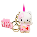 3d hello kitty lighter cartoon key ring lighter sanrio kuromi pink torch ighter windproof hello kitty pink flame lighter. 