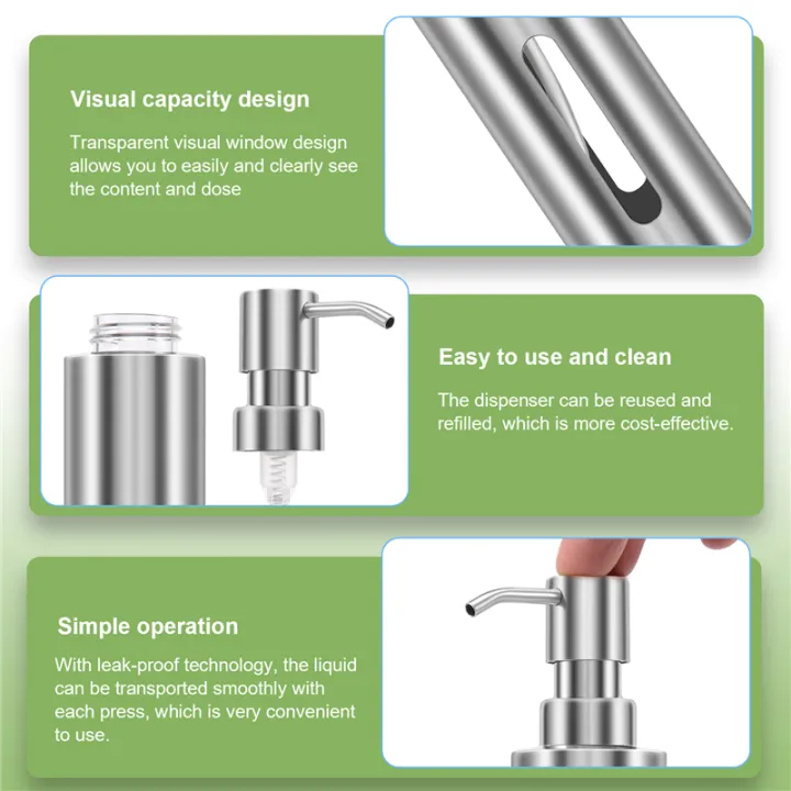 LKPCIGCXM%207Oz%20Hand%20Soap%20Pump%20Dispenser%20for%20Bathroom,%20Stainless%20Steel%20Dish%20Soap%20Dispenser%20for%20Kitchen,%20Rustproof%20Liquid%20Pump%20Bottle%20-%20Image%203