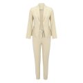 Women Suit Set Two Piece Office Business Long Sleeve Lapels Balzer Jacket Pants Suit. 