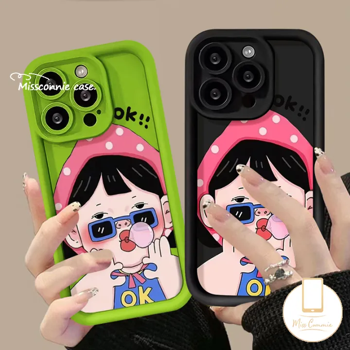 Funny%20Cute%20Sunglasse%20Blowing%20Bubble%20Gum%20Girl%20Case%20Compatible%20For%20IPhone%2013%2015%207Plus%2014%2012%2011%20Pro%20Max%208%206%207%206S%20Plus%20X%20XR%20XS%20MAX%20SE%202020%20Cartoon%20Couples%20Angel%20Eyes%20Shockproof%20Soft%20Cover%20-%20Image%207