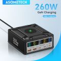 260W USB C GaN Charger Wireless Charger PD3.1 QC3.0 Fast Charger PPS 5-Port Fast Charging for MacBook Pro iPhone Samsung Laptop. 