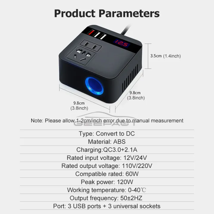Geepact%20Car%20Inverter%20A/C%2012V/24V%20to%20D/C%20110V/220V%20Digital%20Display%20Car%20Power%20Adapter%20Auto%20Converter%20QC3.0%20Fast%20Charging%20Inverter%20Multi-Protection%20Car%20Charger%20Adapter%20Car%20D/C%20Power%20Home%20A/C%20Power%20Converter%20-%20Image%205