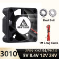 Gdstime 30mm 5V 8.4V 12V 24V Fan 3010 2Pin JST Dupont Cooler 3CM 30x30x10mm Mini DC Brushless Dual Ball Bearing Cooling Fan. 