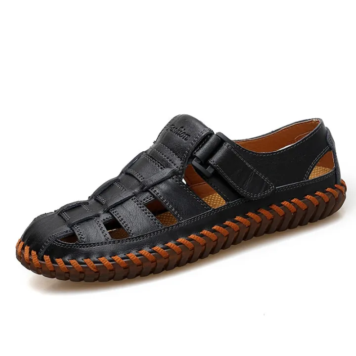 VAN%20New%20Summer%20Men%20Sandals%202019%20Leisure%20Beach%20Men%20Shoes%20High%20Quality%20%20Leather%20Sandals%20The%20Men's%20Sandals%20Big%20size%2039-47%20-%20Image%202