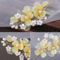 Flower Hair Sticks Chinese Hanfu Hair Accessories For women Light Yellow Floral Hairpins Retro Girls Hairbands Wedding Jewelry. 