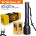 10000MAH XHP160 XHP100werful LED  USB Recharge Zoom Torch IPX-6 Waterproof Tactical Flash Light by 26650/18650 - P160 26650. 