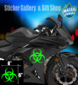 Biohazard Symbol > Bike Sticker > Usable For all Bike Windshield, Tank, Body Kit ( Waterproof & Premium quality)/ Sticker Gallery & Gift Shop. 