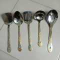 stainless steel spatula spoon golden design heavy quality. 