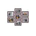 Set of 7 Pieces Brown Solid Multi Picture Frame Set for wall Decor 5x7 inch fiber Photo Frame. 