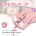 USB Wired Gaming Mouse Pink Computer Professional E-sports Mause 2400 DPI Colorful Backlit Silent Mice for Lol Data Laptop Pc. 