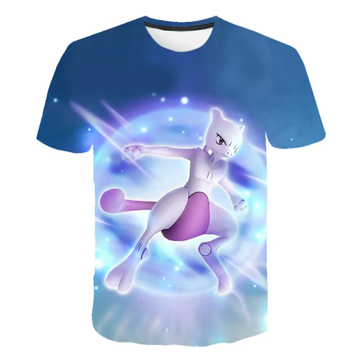 Pokemon Pikachu 3D Pokémon Charmander Eevee Mewtwo Blastoise T Shirt Boy Girl Cartoon Clothing Summer Child Baby