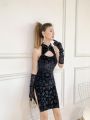 Costume Women's Sexy Nightclub Clothing Hollow Cheongsam Night Show Group Dance Team Custume for Lead Dancer.