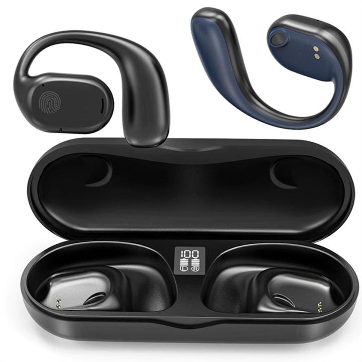 True Wireless Open Ear Earbuds with Earhooks Sports Headphones Bluetooth 5.3 Wireless Headphones Black | Daraz.com.bd