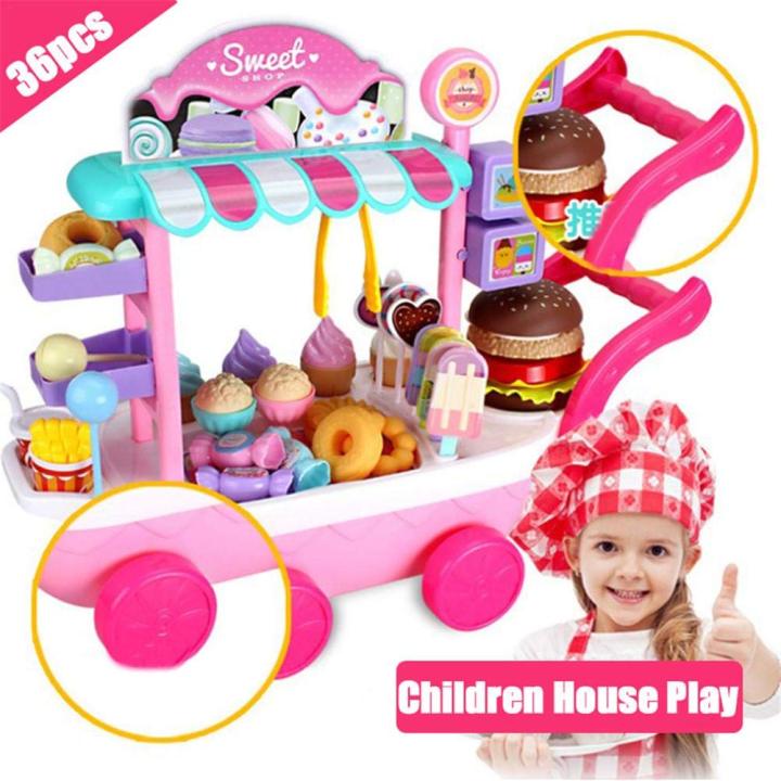 Hello Kitty Ice cream truck toy mini ice candy trolley home play learning toy candy car ice truck candy trolley ice candy cart house brain game kids toys