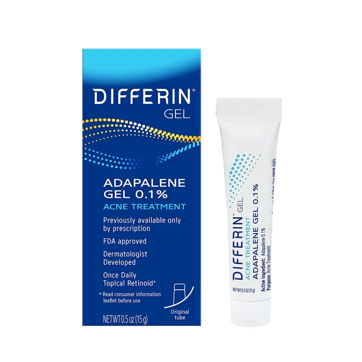 Differin Gel Acne Treatment Retinoid Treatment for Face with 0.1% Adapalene