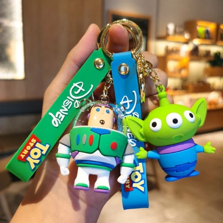 Disney Toy Story Keychains Anime Buzz Lightyear Woody Lotso Keyring Collection Doll Bag Car Accessory Christmas Birthday Gifts