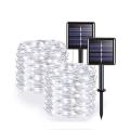 Outdoor Solar String Lights 1000 Led Solar Powered Fairy Lights with 8 Lighting Modes Waterproof Decoration Copper Wire Lights f--White-2Pack--20M-200LED.