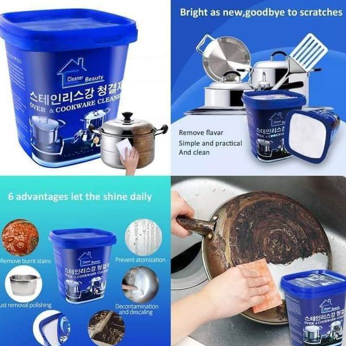 Powerful Stainless Steel Cookware Cleaning , Cleaner Beauty Oven and Cookware Cleane, cleaning powder - Bix Super shop - Minimalistic Sophistication