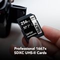 Lexar 1667x SDXC Memory Card 64GB 128GB 256GB SD UHS-II C10 U3 V60 Full-HD 4K Video SD Card Up To 250MB/s Read for DSLR Camera.