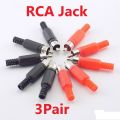 3Pair- RCA Jack Plug RED & BLACK Plastic Handle Male Plugs MALE RCA Audio Video Connectors For RCA Socket Cables Connectors.