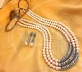 3 Layer Faux pearl Strand Beads and mala/Necklace, Long Necklace,, Daily,Party,Office,Casual,Wedding wear Jewelry for Women/Girls. - Necklace For Girls. 