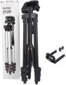 Tripod 3120 Camera Stand with Phone Holder Clip - Black. 