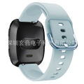 [autismaut] Applicable Fitbit Versa lite/ versa2 Samsung Iron Button Silicone Strap Sports Wristband Watch Band. 