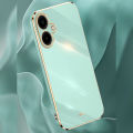 Tokifu for Samsung Galaxy A06 Back Cover Luxury 6D Plating Frame Shiny Bling Phone Pounch Soft Silicone Square Phone Case.